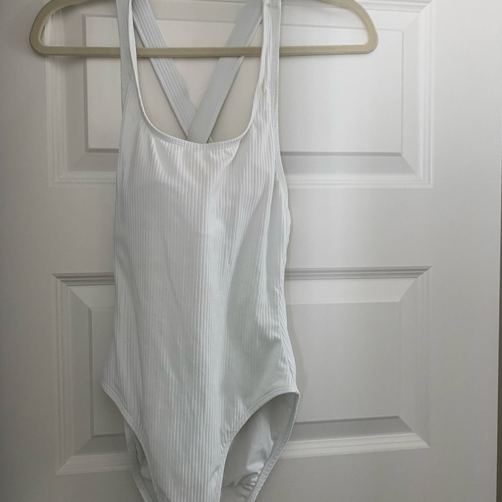 Andie White Ribbed Swimsuit